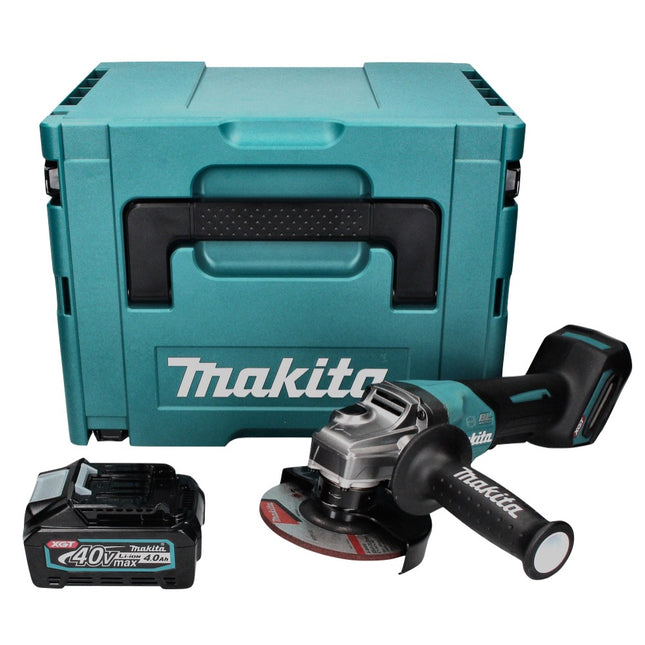 Amoladora angular a batería Makita GA 013 GM101 40 V máx. 125 mm sin escobillas XGT + 1x batería 4,0 Ah + Makpac - sin cargador