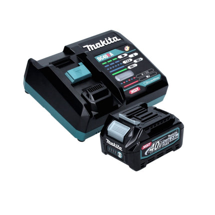 Amoladora angular a batería Makita GA 013 GD101 40 V máx. 125 mm sin escobillas XGT + 1x batería 2,5 Ah + cargador + campana de aspiración + Makpac