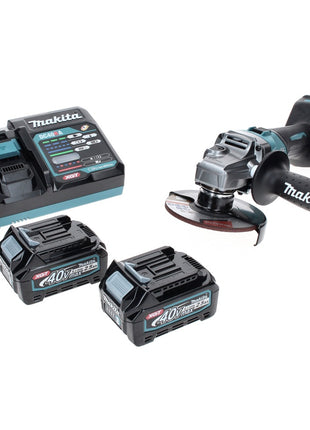 Amoladora angular a batería Makita GA 008 GD2 40 V máx. 125 mm sin escobillas XGT + 2 baterías 2,5 Ah + cargador