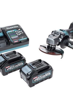 Amoladora angular a batería Makita GA 008 GM2 40 V máx. 125 mm sin escobillas XGT + 2x baterías 4,0 Ah + cargador