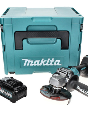 Amoladora angular a batería Makita GA 008 GM101 40 V máx. 125 mm sin escobillas XGT + 1x batería 4,0 Ah + Makpac - sin cargador