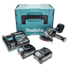 Amoladora angular a batería Makita GA 008 GM201 40 V máx. 125 mm sin escobillas XGT + 2x batería 4,0 Ah + cargador + Makpac