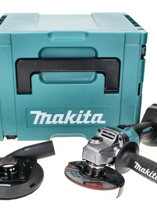 Amoladora angular a batería Makita GA 008 GZ01 40 V máx. 125 mm sin escobillas XGT + campana de aspiración + Makpac