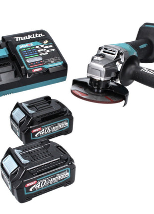 Makita GA 016 GD2 Meuleuse d'angle sans fil 40 V maxi 125 mm Brushless XGT + 2x Batteries 2,5 Ah + Chargeur