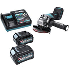 Amoladora angular a batería Makita GA 016 GD2 40 V máx. 125 mm sin escobillas XGT + 2 baterías 2,5 Ah + cargador