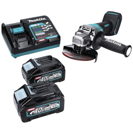 Makita GA 016 GM2 Meuleuse d'angle sur batterie 40 V max 125 mm Brushless XGT + 2x Batteries 4.0 Ah + Chargeur