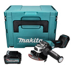 Amoladora angular a batería Makita GA 016 GD101 40 V máx. 125 mm sin escobillas XGT + 1x batería 2,5 Ah + Makpac - sin cargador