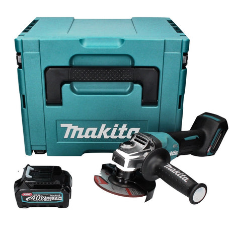 Amoladora angular a batería Makita GA 016 GD101 40 V máx. 125 mm sin escobillas XGT + 1x batería 2,5 Ah + Makpac - sin cargador