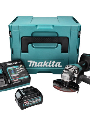 Amoladora angular a batería Makita GA 016 GD101 40 V máx. 125 mm sin escobillas XGT + 1x batería 2,5 Ah + cargador + Makpac