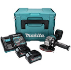 Amoladora angular a batería Makita GA 016 GD201 40 V máx. 125 mm sin escobillas XGT + 2x batería 2,5 Ah + cargador + Makpac