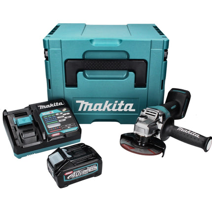 Meuleuse d'angle sur batterie Makita GA 016 GM101 40 V max. 125 mm sans balais XGT + 1x batterie 4,0 Ah + chargeur + Makpac