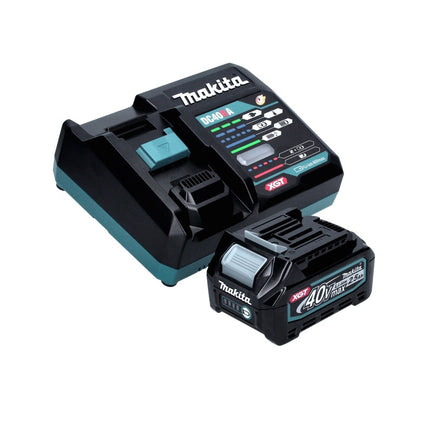 Amoladora angular a batería Makita GA 016 GD101 40 V máx. 125 mm sin escobillas XGT + 1x batería 2,5 Ah + cargador + campana de aspiración + Makpac