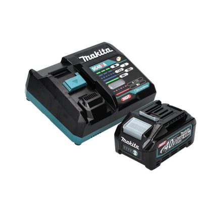 Amoladora angular a batería Makita GA 016 GM101 40 V máx. 125 mm sin escobillas XGT + 1x batería 4,0 Ah + cargador + campana de aspiración + Makpac