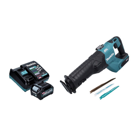 Makita JR 001 GD1 Scie sabre sans fil 40 V max. + 1x Batterie 2.5 Ah + Chargeur + Lames de scie - sans coffret de transport