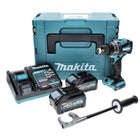 Taladro atornillador inalámbrico Makita DF 001 GM201 40 V máx. 140 Nm XGT Brushless + 2x batería 4,0 Ah + cargador + Makpac