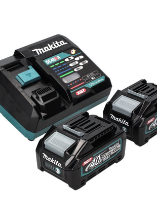 Makita HP 001 GM2 40 V maxi Perceuse-visseuse à percussion sans fil 140 Nm XGT Brushless + 2x Batteries 4,0 Ah + Chargeur