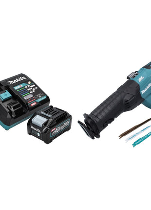 Makita JR 001 GM1 40 V max. Scie recipro sans fil + 1x Batterie 4.0 Ah + Lames de scie + Chargeur - sans coffret