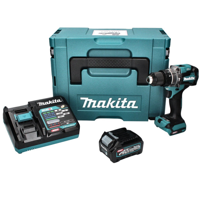 Taladro percutor a batería Makita HP 001 GD101 40 V máx. 140 Nm XGT Brushless + 1x batería 2,5 Ah + cargador + Makpac