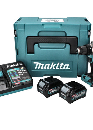 Taladro percutor a batería Makita HP 001 GD201 40 V máx. 140 Nm XGT Brushless + 2x batería 2,5 Ah + cargador + Makpac