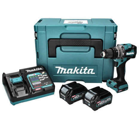 Taladro percutor a batería Makita HP 001 GD201 40 V máx. 140 Nm XGT Brushless + 2x batería 2,5 Ah + cargador + Makpac