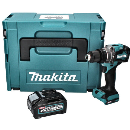 Taladro percutor a batería Makita HP 001 GM101 40 V máx. 140 Nm XGT Brushless + 1x batería 4,0 Ah + Makpac - sin cargador