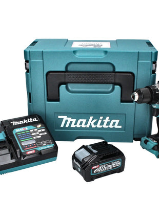 Taladro percutor a batería Makita HP 001 GM101 40 V máx. 140 Nm XGT Brushless + 1x batería 4,0 Ah + cargador + Makpac