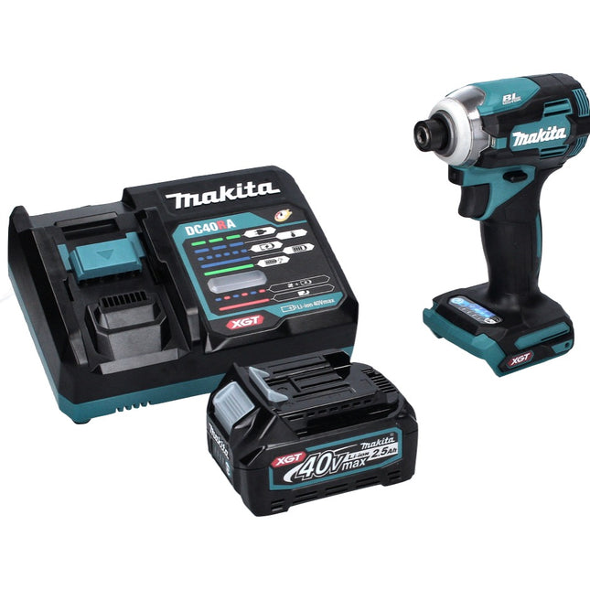 Makita TD001GD1 Cordless Hammer Drill 220Nm 40V 1/4" XGT Brushless + 1x Battery 2.5Ah + Charger + Case Makpac
