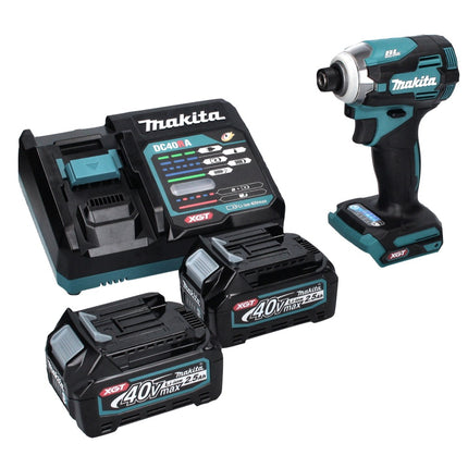 Makita TD001GD2 Cordless Impact Hammer Drill 220Nm 40V 1/4" XGT Brushless + 2x Batteries 2.5Ah + Charger