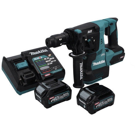 Martillo combinado a batería Makita HR 004 GD2 40 V máx. 2,8 J SDS plus XGT Brushless + 2x baterías 2,5 Ah + cargador