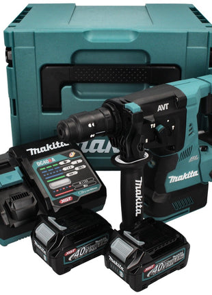 Martillo combinado a batería Makita HR 004 GD201 40 V máx. 2,8 J SDS plus XGT Brushless + 2x batería 2,5 Ah + cargador + Makpac