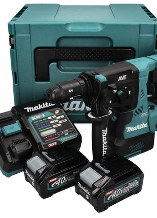 Martillo combinado a batería Makita HR 004 GM201 40 V máx. 2,8 J SDS plus XGT Brushless + 2x batería 4,0 Ah + cargador + Makpac