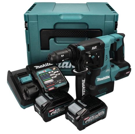 Martillo combinado a batería Makita HR 004 GM201 40 V máx. 2,8 J SDS plus XGT Brushless + 2x batería 4,0 Ah + cargador + Makpac