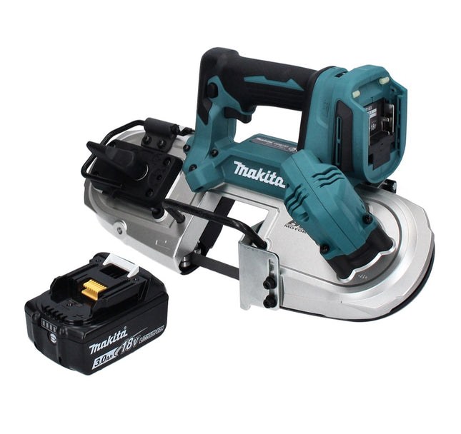 Makita DPB 183 F1 Sierra de cinta sin cable 18 V 66 mm sin escobillas + 1x Batería 3.0 Ah - sin cargador