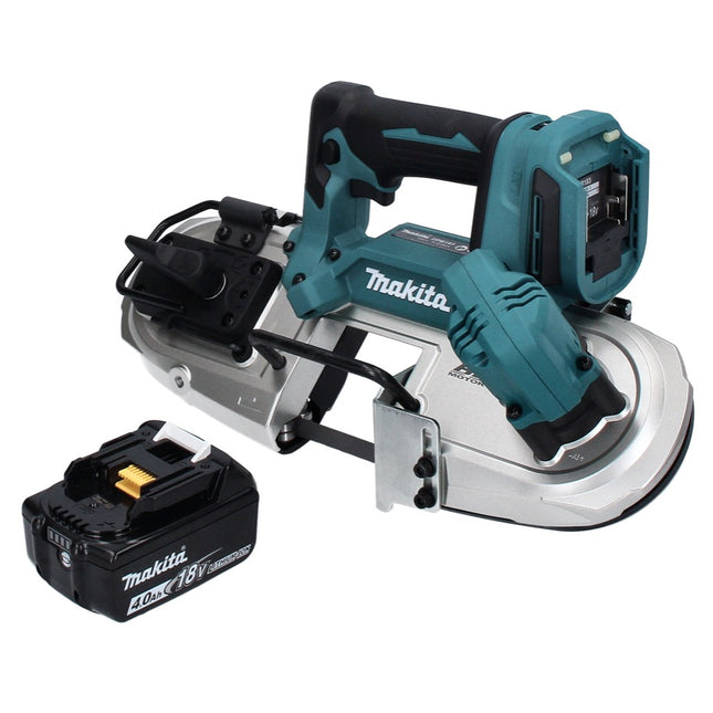 Makita DPB 183 M1 Sierra de cinta sin cable 18 V 66 mm sin escobillas + 1x Batería 4,0 Ah - sin cargador