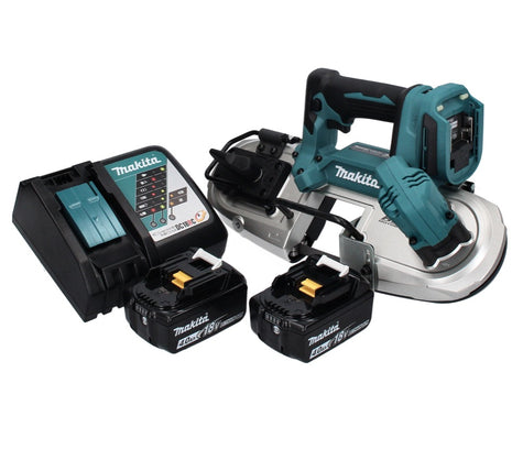 Makita DPB 183 RM Scie à ruban sans fil 18 V 66 mm brushless + 2x Batteries 4.0 Ah + Chargeur