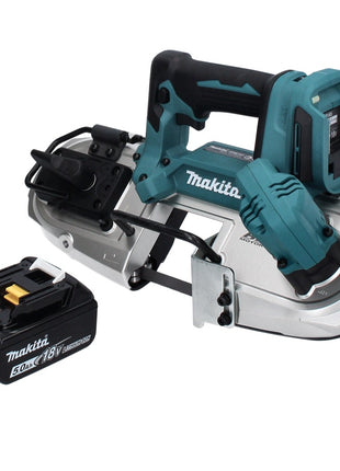 Sierra de cinta a batería Makita DPB 183 T1 18 V 66 mm sin escobillas + 1x batería 5,0 Ah - sin cargador