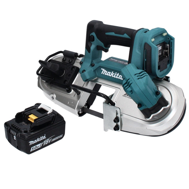Makita DPB 183 T1 Sierra de cinta sin cable 18 V 66 mm sin escobillas + 1x Batería 5.0 Ah - sin cargador