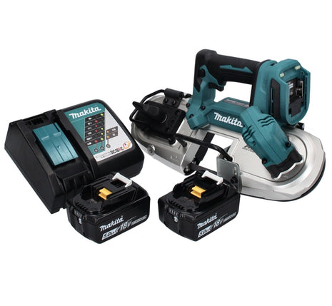 Makita DPB 183 RT Scie à ruban sans fil 18 V 66 mm brushless + 2x Batteries 5,0 Ah + Chargeur