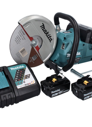 Makita DCE 090 RM2X1 Découpeuse sans fil sans balai 230 mm 36 V (2x 18 V) + 2x Batteries 6 Ah + Chargeur