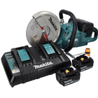 Makita DCE 090 PM2X1 Cordless Brushless Disc Cutter 36 V (2x 18 V) 230 mm + Batteries 4.0 Ah + Dual-Charger