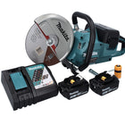 Makita DCE 090 RT2X1 Cordless Brushless Disc Cutter 36 V (2x 18 V) 230 mm + Batteries 5.0 Ah + Charger