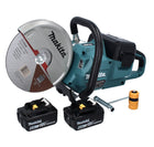 Makita DCE 090 G2X1 amoladora de corte a batería 36 V (2x 18 V) 230 mm sin escobillas + 2x batería 6,0 Ah - sin cargador