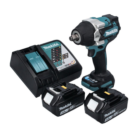 Makita DTW 700 RF Atornillador de impacto inalámbrico 18 V 700 Nm 1/2" XPT Brushless + 2x baterías 3.0 Ah + cargador