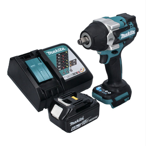 Avvitatore a impulsi a batteria Makita DTW 700 RG1 18 V 700 Nm 1/2" XPT Brushless + 1x batteria ricaricabile 6,0 Ah + caricabatterie