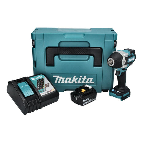 Makita DTW 700 RM1J Atornillador de impacto inalámbrico 18 V 700 Nm 1/2" XPT Brushless + 1x batería 4,0 Ah + cargador + Makpac