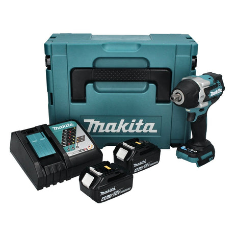 Makita DTW 701 RMJ Atornillador de impacto inalámbrico 18 V 700 Nm 1/2" XPT Brushless + 2x batería 4,0 Ah + cargador + Makpac