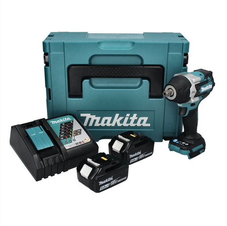 Makita DTW 701 RTJ Avvitatore ad impulsi a batteria 18V 700 Nm 1/2" XPT + 2x Batterie 5,0 Ah + Caricabatterie + Valigetta Makpac