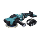 Pulidora excéntrica a batería Makita DPO 600 T1 18 V 150 mm XPT Brushless + 1x batería 5,0 Ah - sin cargador