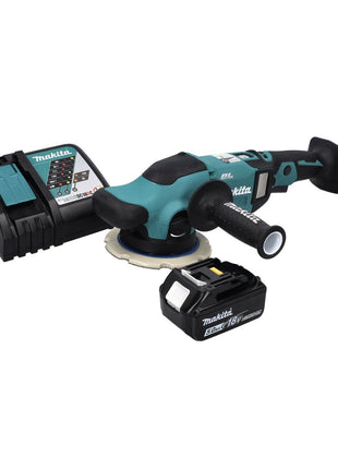 Pulidora excéntrica a batería Makita DPO 600 RT1 18 V 150 mm XPT Brushless + 1x batería 5,0 Ah + cargador