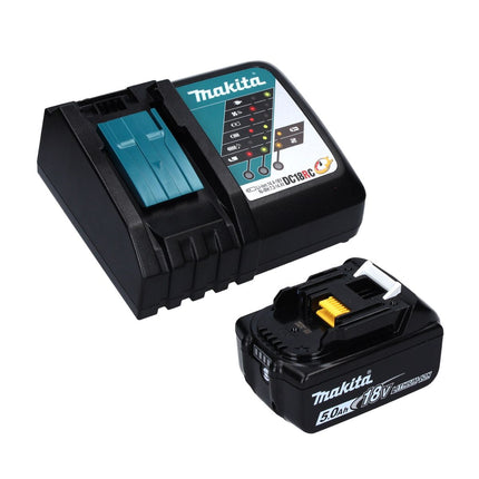 Makita DPO 600 RT1 Pulidora excéntrica a batería 18 V 150 mm XPT Brushless + 1 batería de 5,0 Ah + cargador